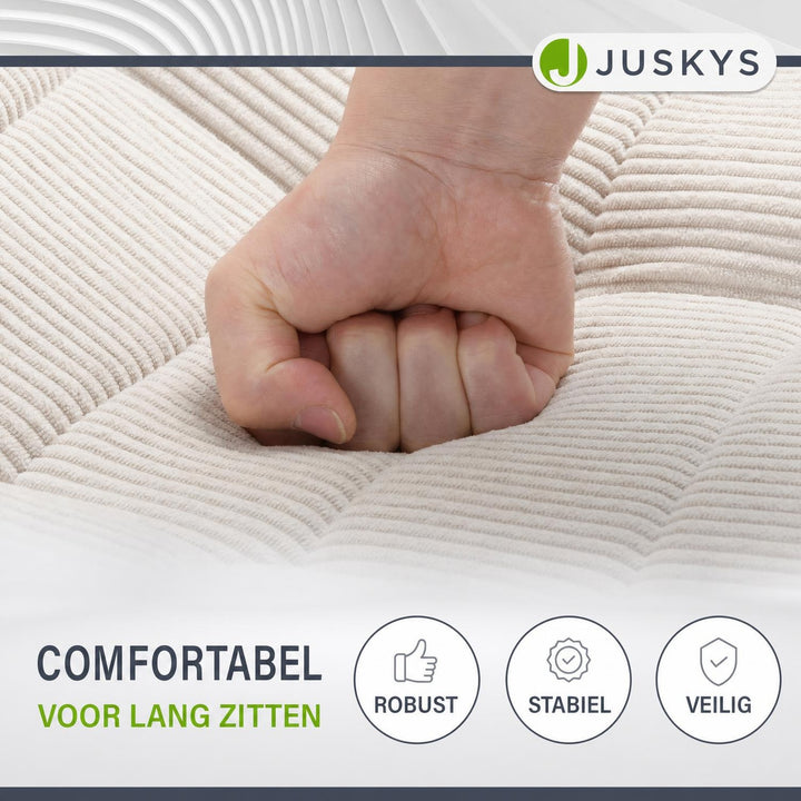 Relaxfauteuil Korsika van ribstof – 360° draaibaar, beige