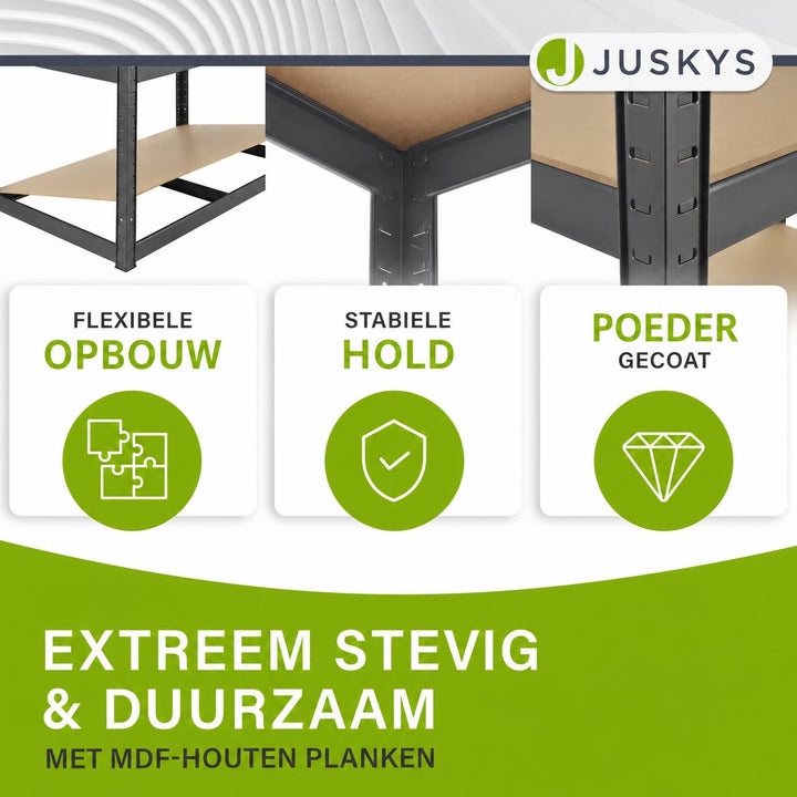Metalen stellingkast Basic – 200x100x60 cm, 5 legplanken