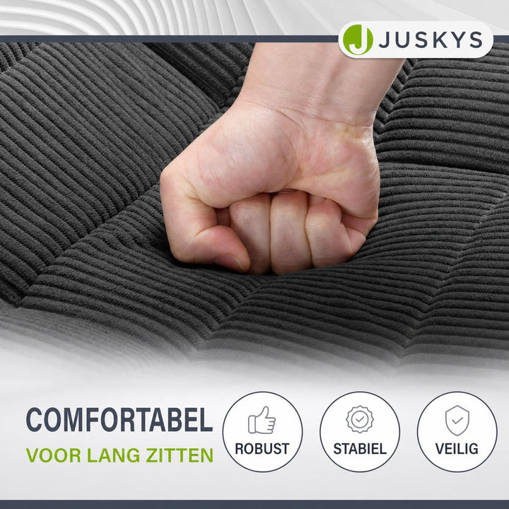 Relaxfauteuil Korsika van ribstof – 360° draaibaar, beige