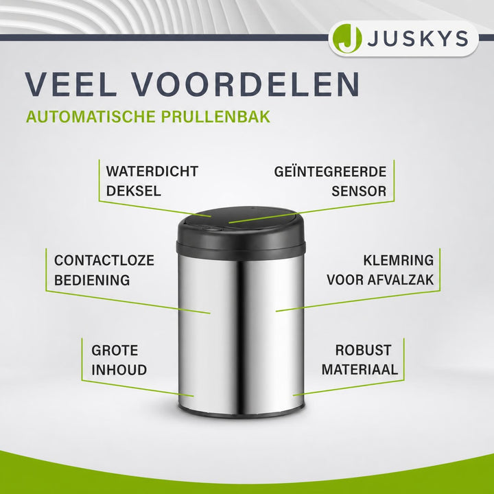 Ronde sensor prullenbak – automatisch deksel voor de keuken