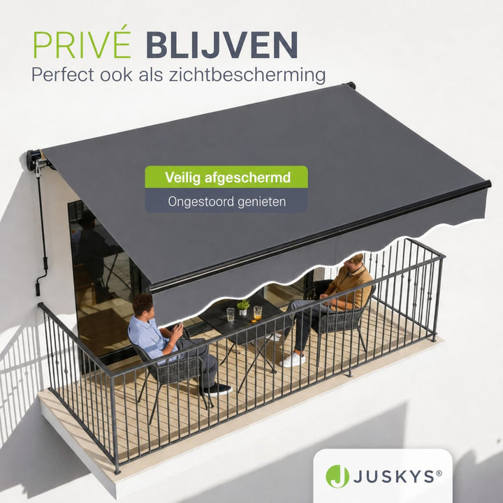Knikarmscherm met zwengel – 250x200 tot 400x300 cm