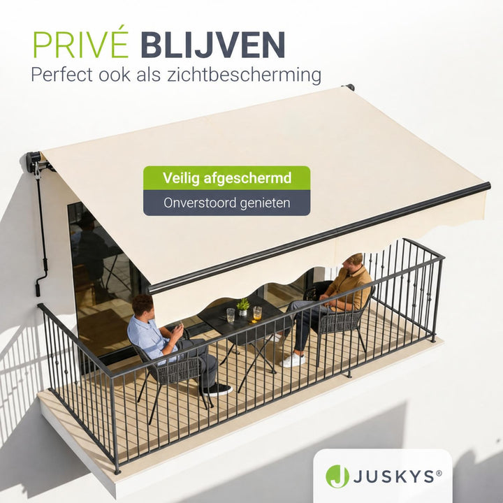 Knikarmscherm met zwengel – 250x200 tot 400x300 cm