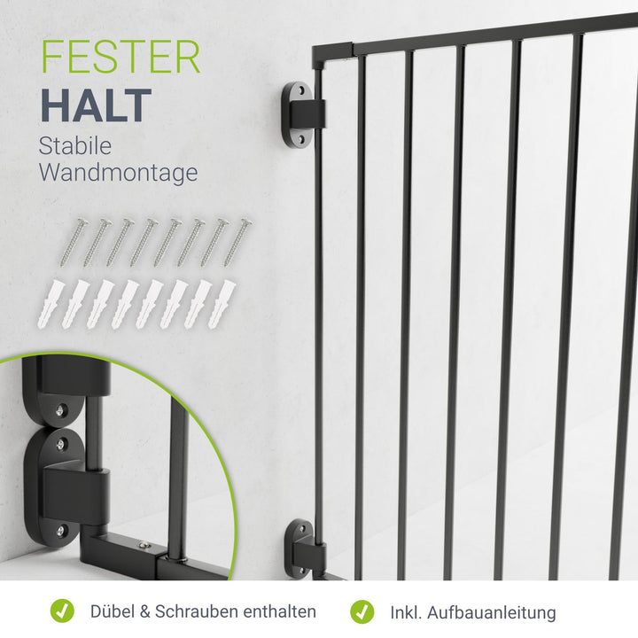 Metalen haardhek 300 cm – 5-delig, met deur, voor huisdieren
