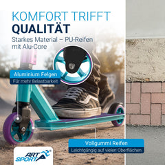 Stuntstep Red Smoke – 360° stuur, 100 mm wielen, vanaf 6 jaar