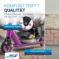 Stuntstep Red Smoke – 360° stuur, 100 mm wielen, vanaf 6 jaar