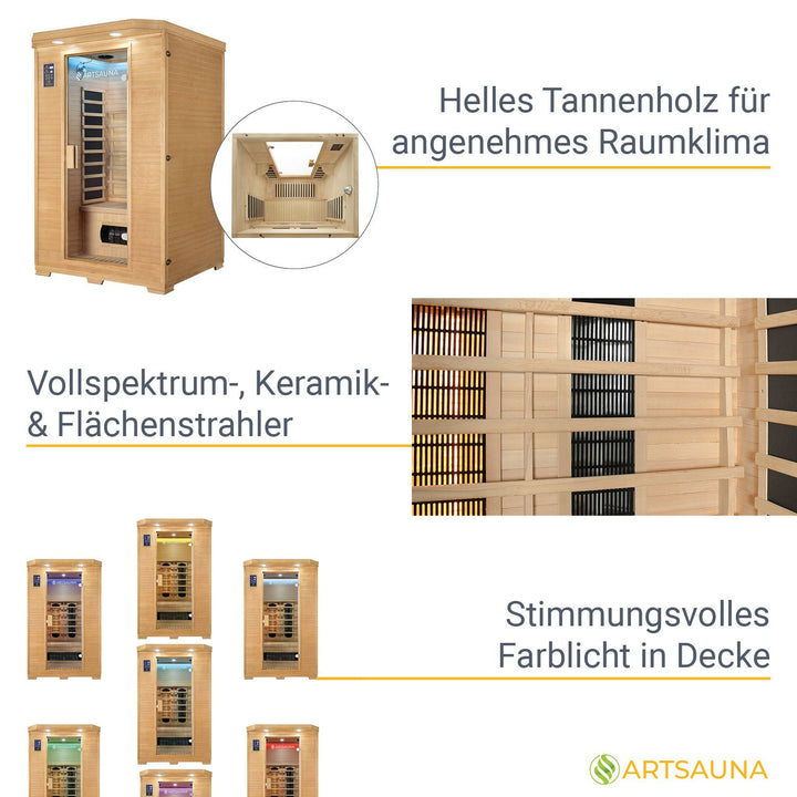 Infraroodcabine Oslo met triplex verwarmingssysteem