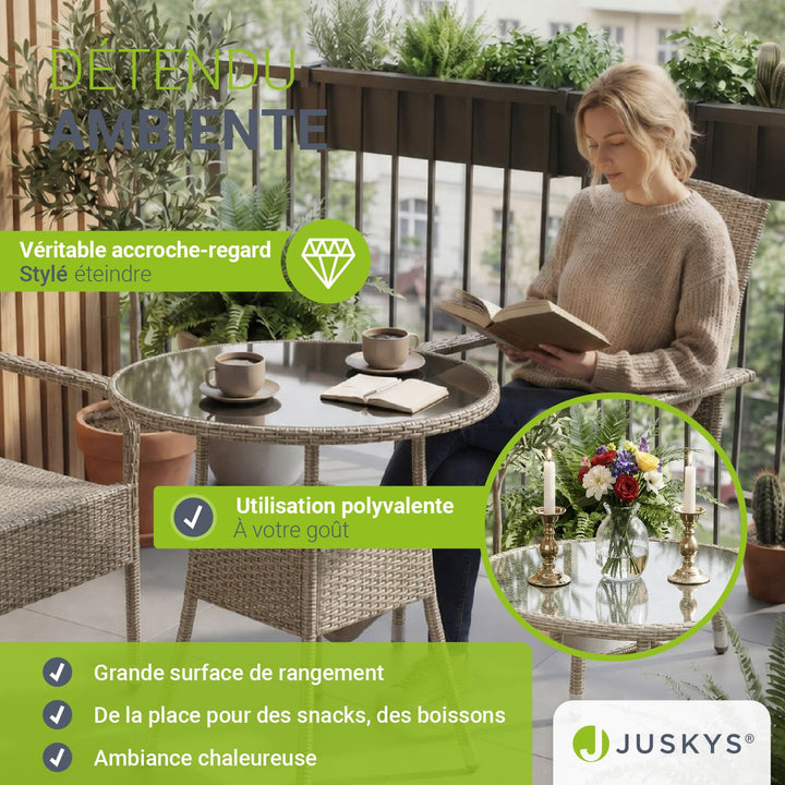 Ronde tuintafel van polyrattan Yoro