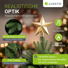 Kunstkerstboom Norvi – nordmannlook, met houten standaard