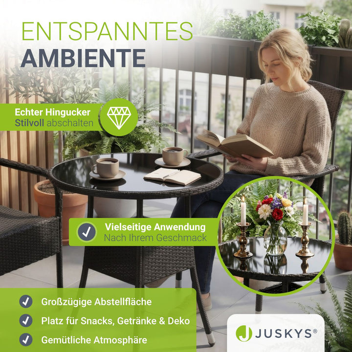 Ronde tuintafel van polyrattan Yoro