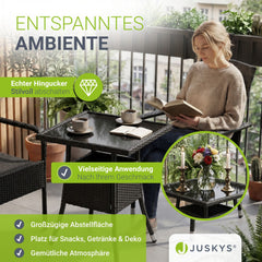 Vierkante tuintafel van polyrattan Yoro