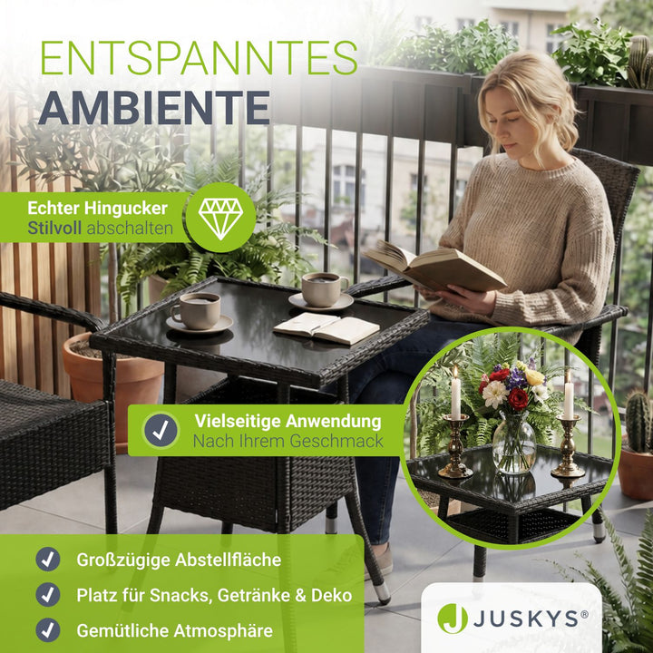 Vierkante tuintafel van polyrattan Yoro