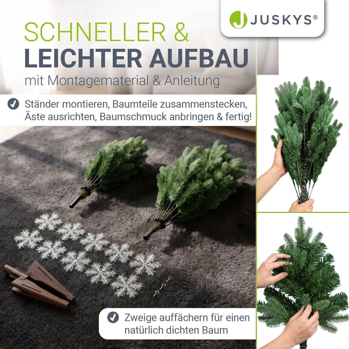 Kunstkerstboom Norvi – nordmannlook, met houten standaard