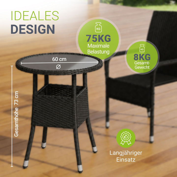 Ronde tuintafel van polyrattan Yoro