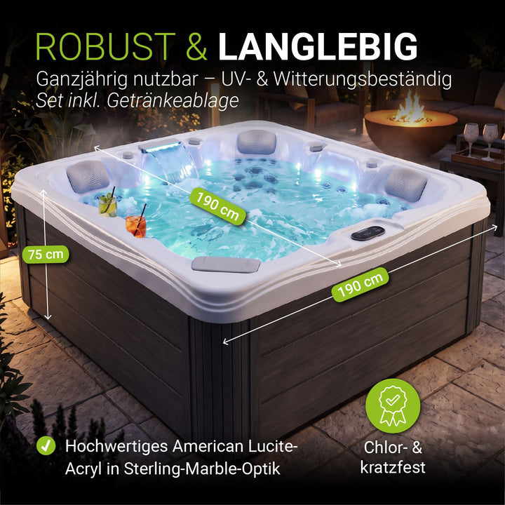 Buitenspa Oasis Max – 5 personen, 34 massagejets en LED-verlichting