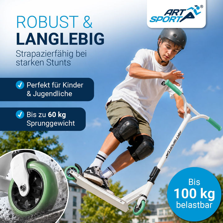 Stuntstep Red Smoke – 360° stuur, 100 mm wielen, vanaf 6 jaar