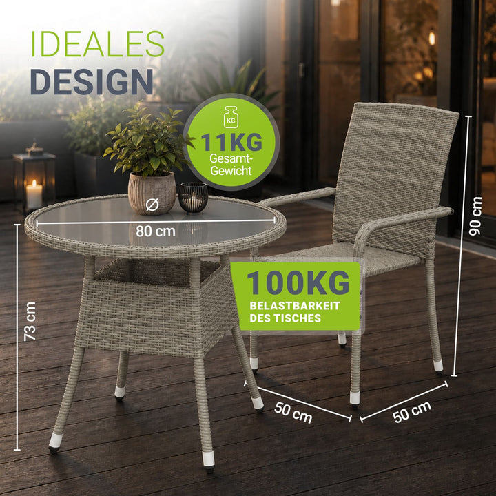 Ronde tuintafel van polyrattan Yoro