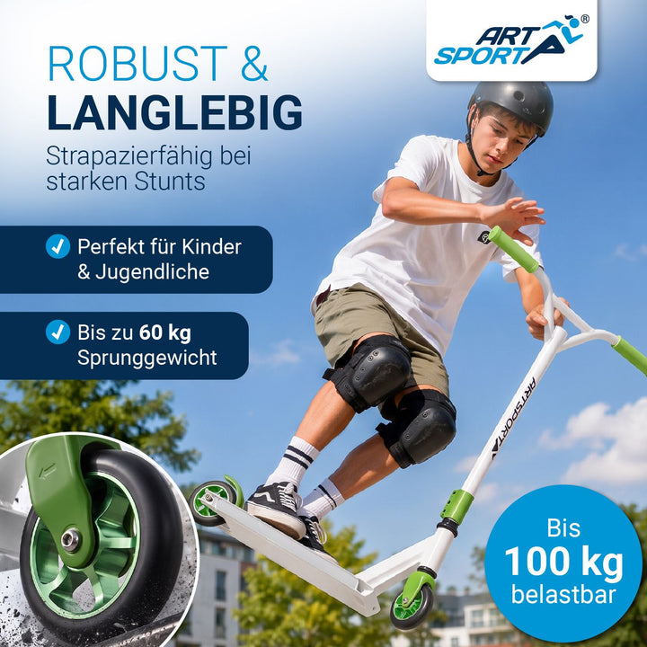 Stuntstep Red Smoke – 360° stuur, 100 mm wielen, vanaf 6 jaar