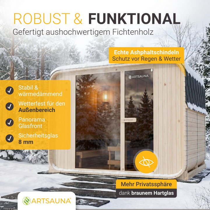 Cube barrelsauna Fjora XXL
