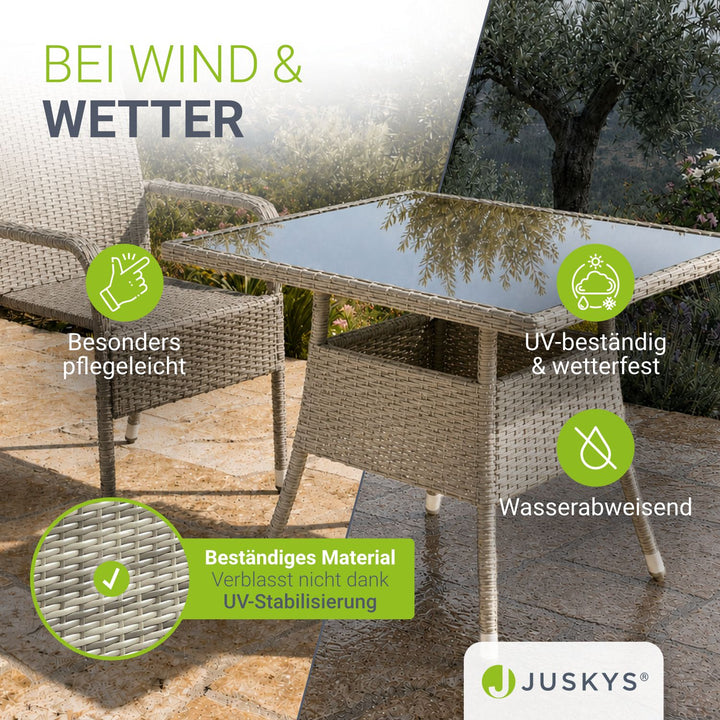 Vierkante tuintafel van polyrattan Yoro