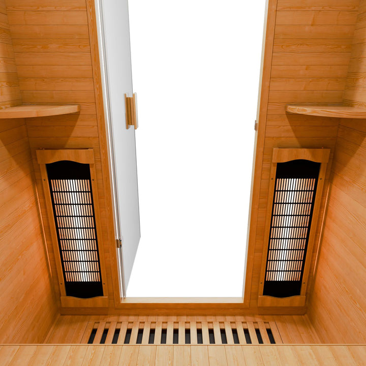 Infraroodcabine Oslo – 5 volspectrumstralers, hemlockhout