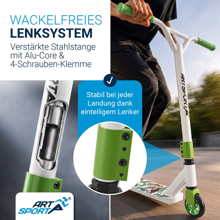 Stuntstep Red Smoke – 360° stuur, 100 mm wielen, vanaf 6 jaar