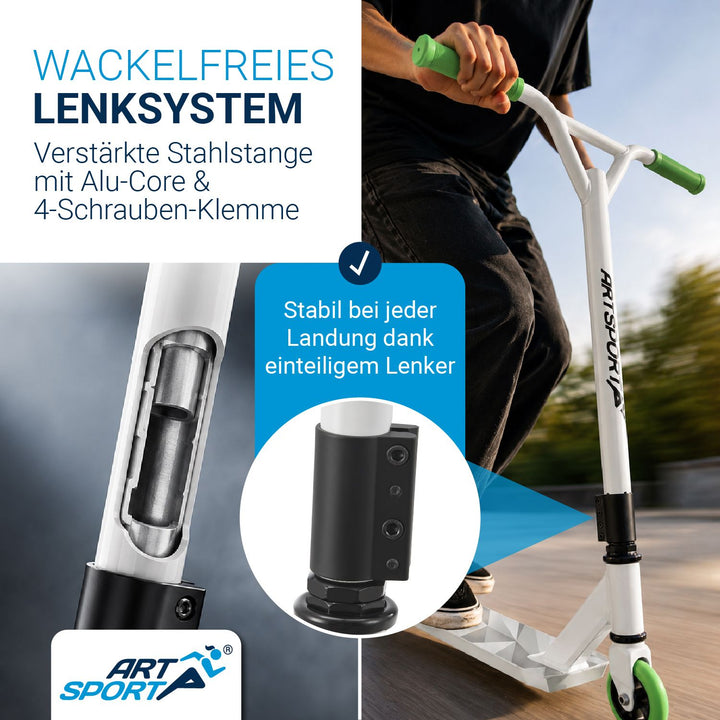 Stuntstep Red Smoke – 360° stuur, 100 mm wielen, vanaf 6 jaar