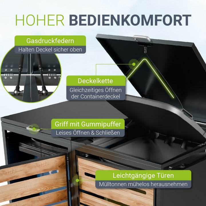 Containerombouw Arel – voor 2, 3 of 4 containers, afsluitbaar