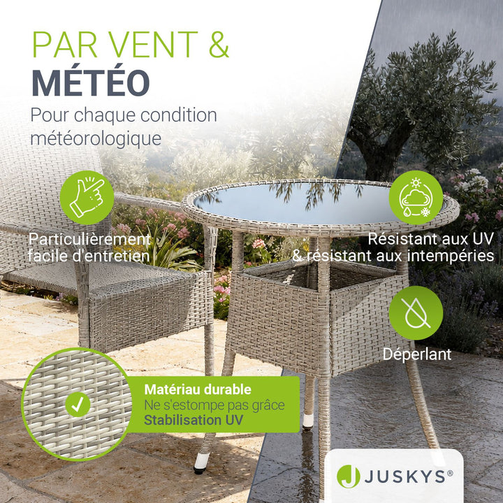Ronde tuintafel van polyrattan Yoro