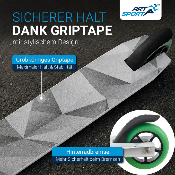Stuntstep Red Smoke – 360° stuur, 100 mm wielen, vanaf 6 jaar