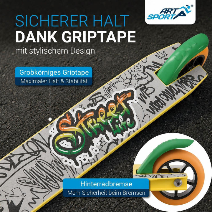 Stuntstep Red Smoke – 360° stuur, 100 mm wielen, vanaf 6 jaar