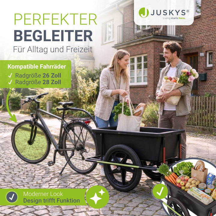 Fietskar 90 liter – met dekzeil, voor 26 en 28 inch fietsen