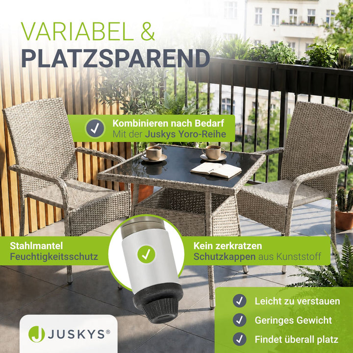 Vierkante tuintafel van polyrattan Yoro