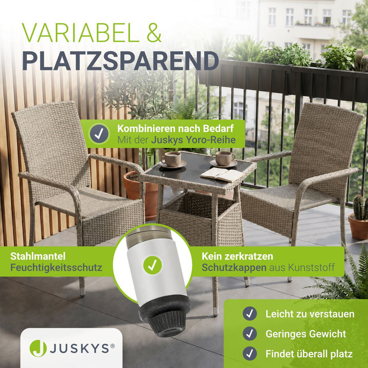Vierkante tuintafel van polyrattan Yoro
