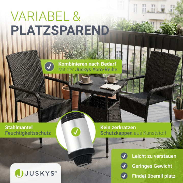 Vierkante tuintafel van polyrattan Yoro
