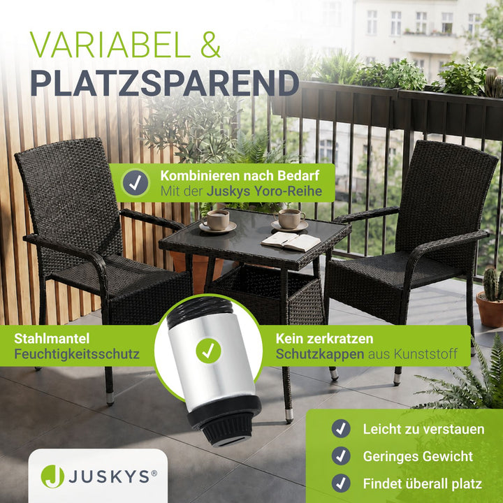 Vierkante tuintafel van polyrattan Yoro