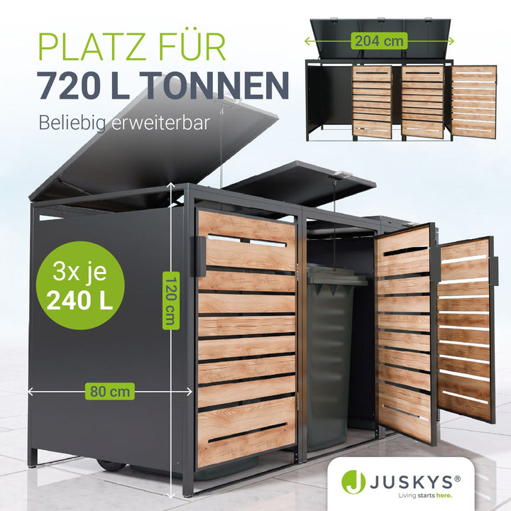 Containerombouw Arel – voor 2, 3 of 4 containers, afsluitbaar