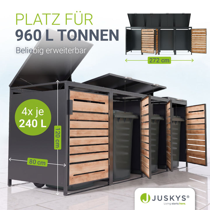Containerombouw Arel – voor 2, 3 of 4 containers, afsluitbaar