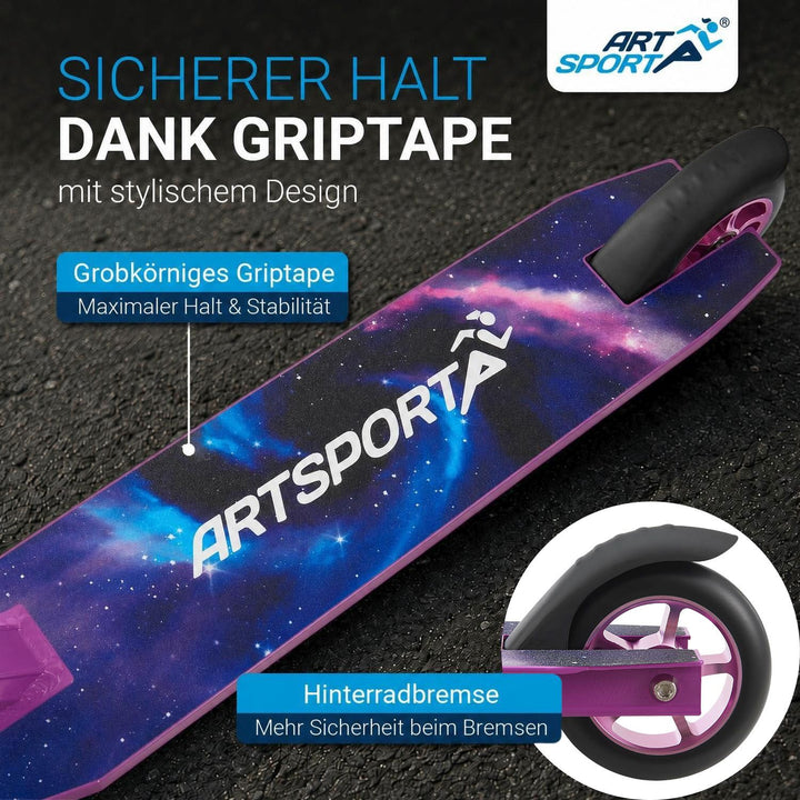 Stuntstep Red Smoke – 360° stuur, 100 mm wielen, vanaf 6 jaar