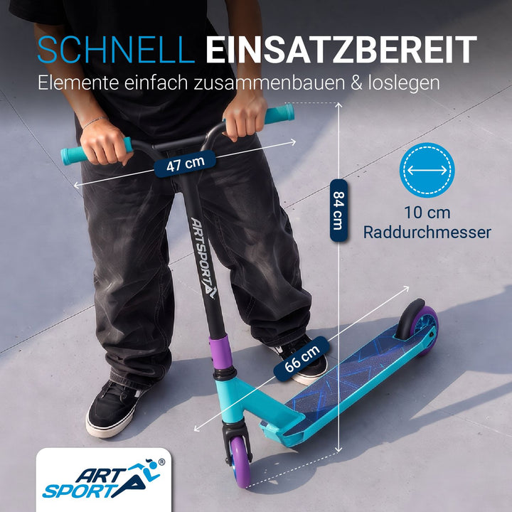 Stuntstep Red Smoke – 360° stuur, 100 mm wielen, vanaf 6 jaar