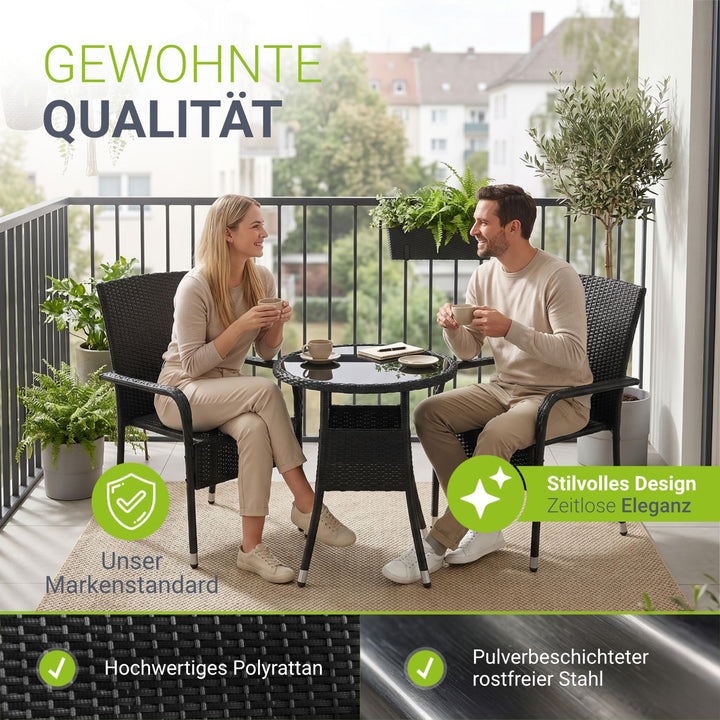 Ronde tuintafel van polyrattan Yoro