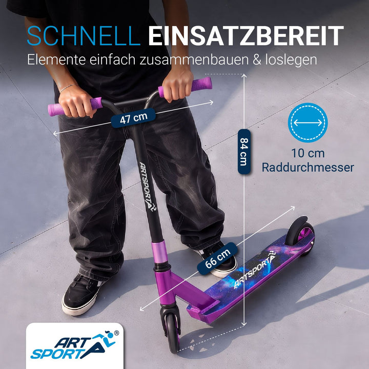 Stuntstep Red Smoke – 360° stuur, 100 mm wielen, vanaf 6 jaar