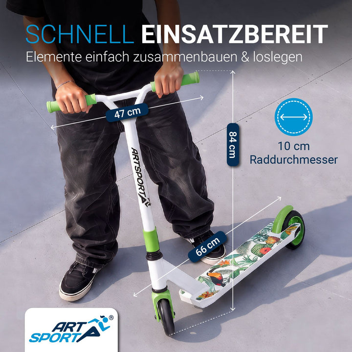 Stuntstep Red Smoke – 360° stuur, 100 mm wielen, vanaf 6 jaar