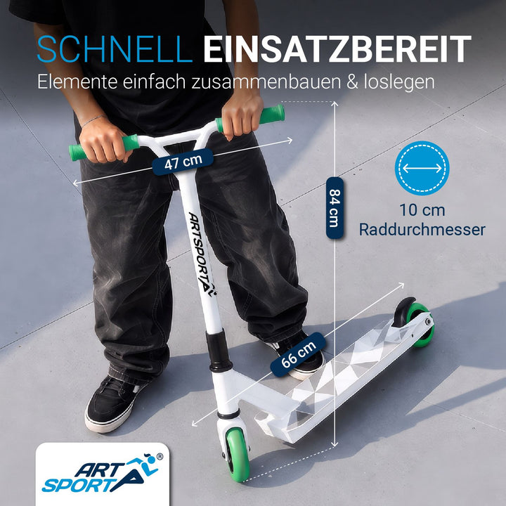 Stuntstep Red Smoke – 360° stuur, 100 mm wielen, vanaf 6 jaar