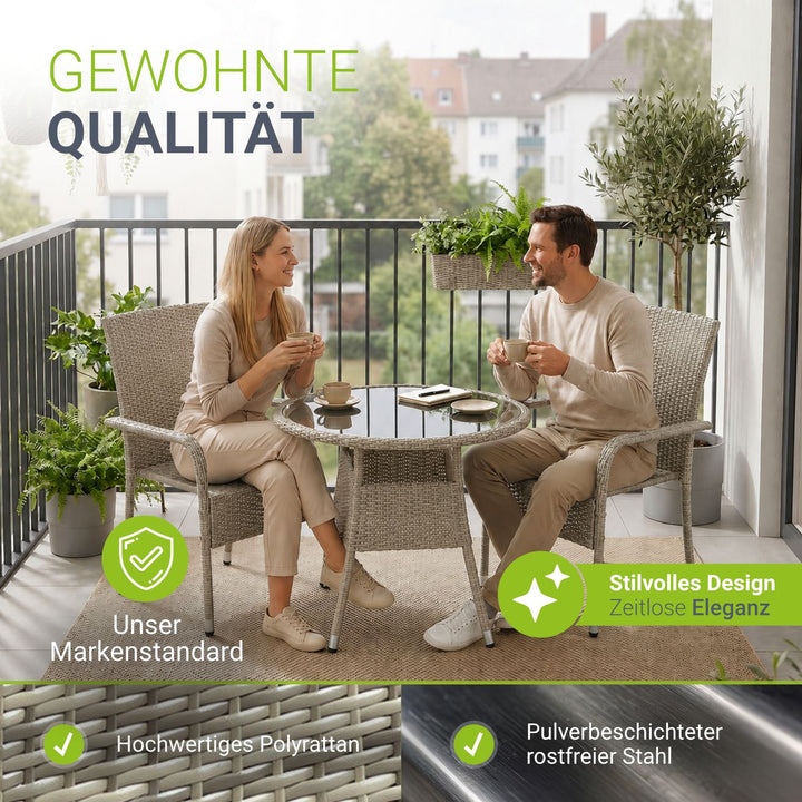 Ronde tuintafel van polyrattan Yoro