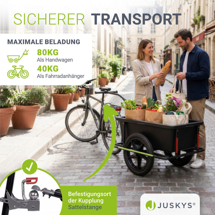 Fietskar 90 liter – met dekzeil, voor 26 en 28 inch fietsen