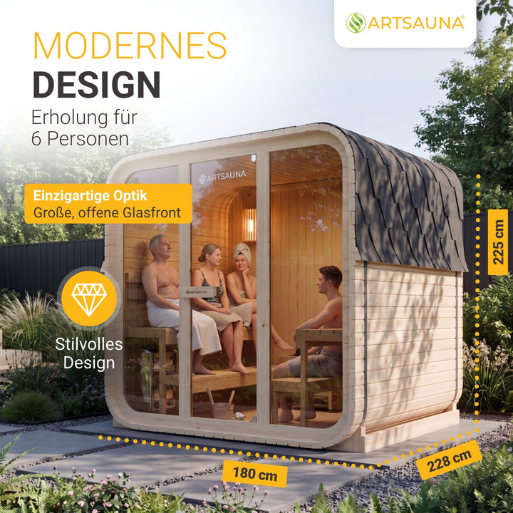 Cube barrelsauna Fjora L