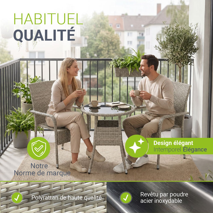 Ronde tuintafel van polyrattan Yoro