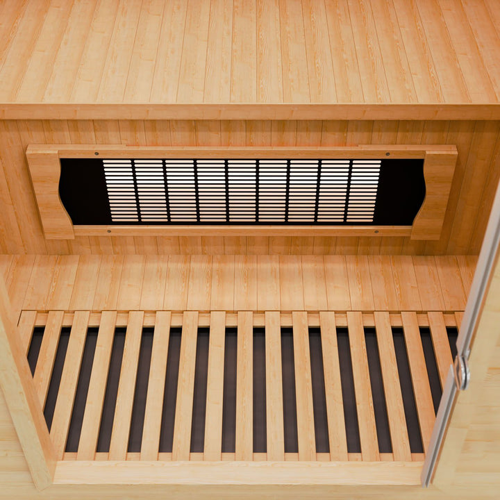 Infraroodcabine Oslo – triplex verwarmingssysteem, hemlockhout