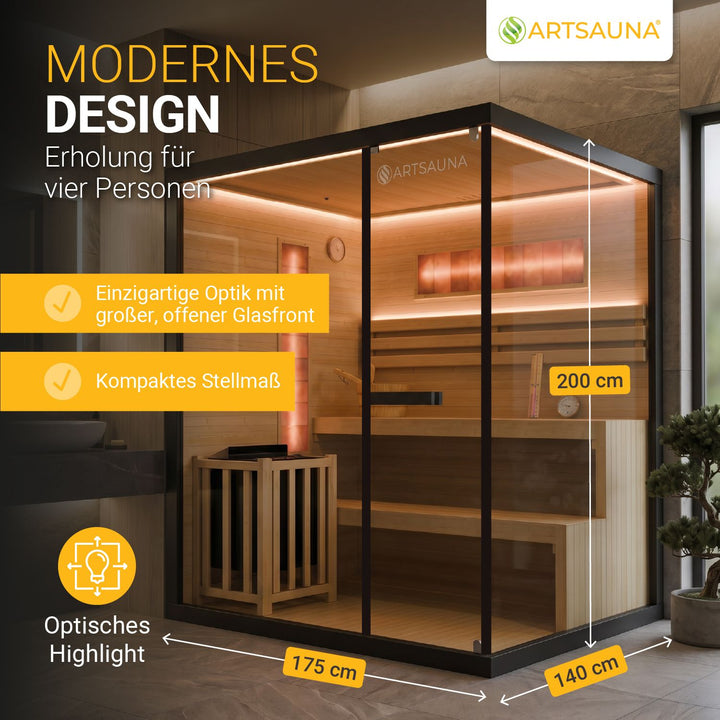 Traditionele sauna Vantaa - zwart