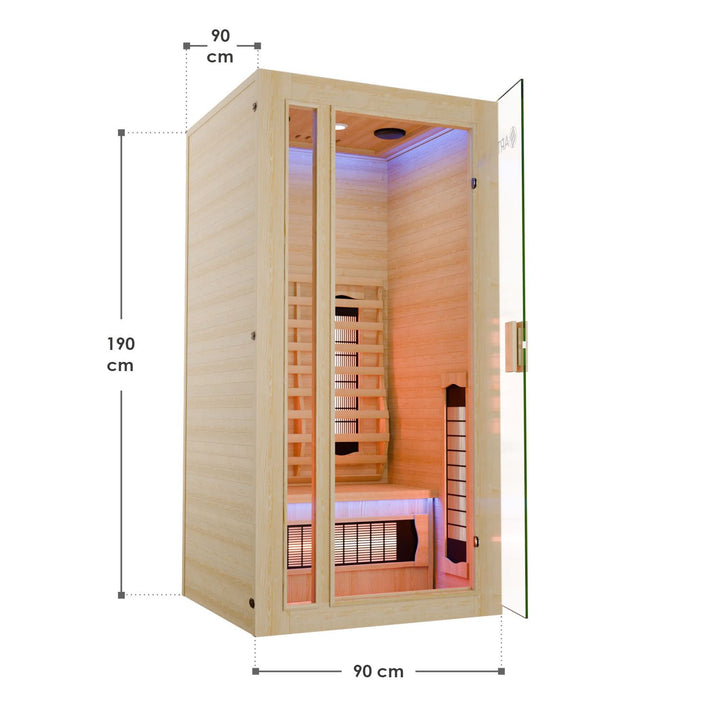 Infraroodcabine Nyborg S90V – hemlockhout, volspectrum en hifi